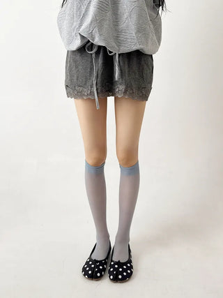 See-through Tabi Colored Toes Long Knee Socks Flip-flops Summer Socks