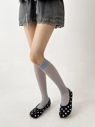 See-through Tabi Colored Toes Long Knee Socks Flip-flops Summer Socks