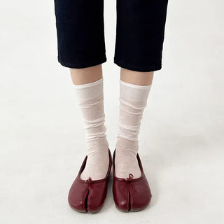 See-through Tabi Colored Toes Long Knee Socks Flip-flops Summer Socks