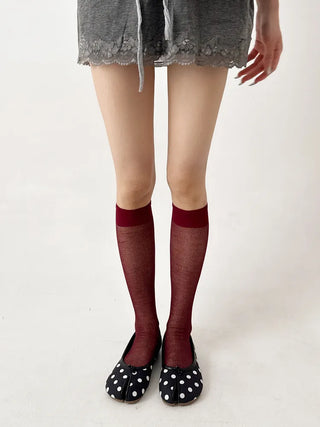 See-through Tabi Colored Toes Long Knee Socks Flip-flops Summer Socks
