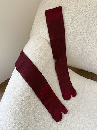 See-through Tabi Colored Toes Long Knee Socks Flip-flops Summer Socks