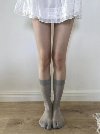 See-through Tabi Colored Toes Long Knee Socks Flip-flops Summer Socks