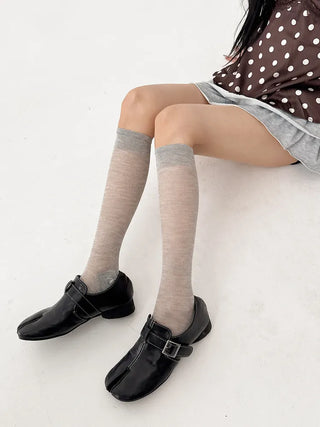 See-through Tabi Colored Toes Long Knee Socks Flip-flops Summer Socks