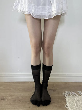 See-through Tabi Colored Toes Long Knee Socks Flip-flops Summer Socks