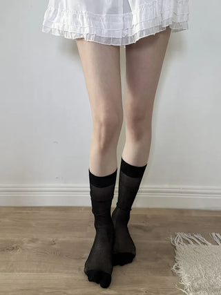 See-through Tabi Colored Toes Long Knee Socks Flip-flops Summer Socks