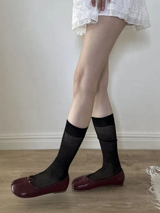 See-through Tabi Colored Toes Long Knee Socks Flip-flops Summer Socks