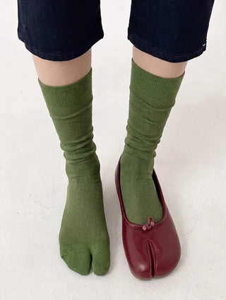 See-through Tabi Colored Toes Long Knee Socks Flip-flops Summer Socks