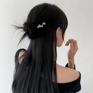 Winding Metal Silver Hair Updo Pin