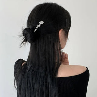 Winding Metal Silver Hair Updo Pin