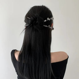 Winding Metal Silver Hair Updo Pin