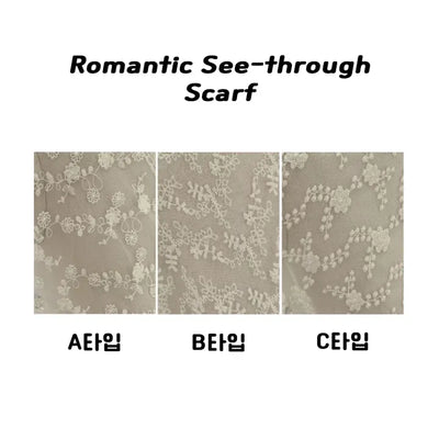 Romantic See-through Floral Small Flower Embroidery Triangle Headscarf 3 Types