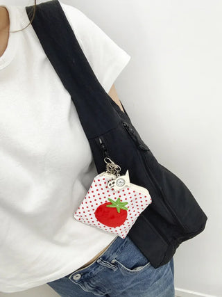 Red Tomato Patch Dot Mini Wallet Cosmetic Pouch