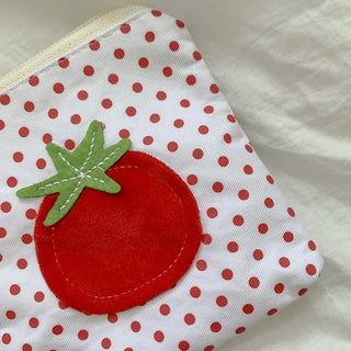 Red Tomato Patch Dot Mini Wallet Cosmetic Pouch