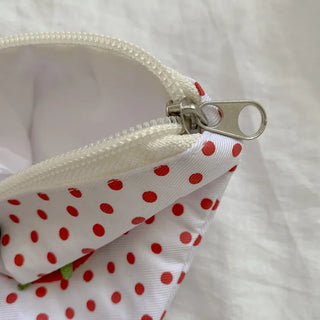 Red Tomato Patch Dot Mini Wallet Cosmetic Pouch