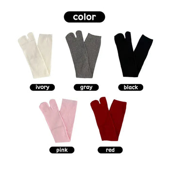 Toe Ribbed Tabi Knee Socks, Toe Flip-flops, Long Socks