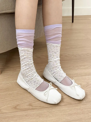 Summer See-through Layered Pattern Long Thin Socks Leg Warmers Collection