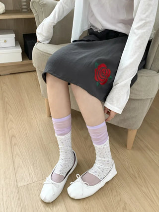 Summer See-through Layered Pattern Long Thin Socks Leg Warmers Collection