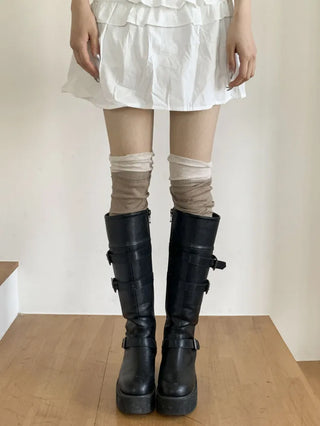 Summer See-through Layered Pattern Long Thin Socks Leg Warmers Collection