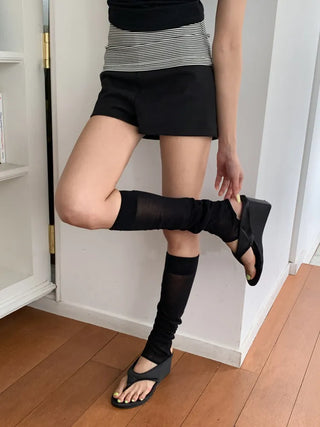 Summer See-through Layered Pattern Long Thin Socks Leg Warmers Collection