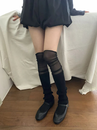 Summer See-through Layered Pattern Long Thin Socks Leg Warmers Collection