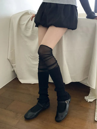 Summer See-through Layered Pattern Long Thin Socks Leg Warmers Collection
