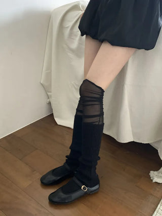 Summer See-through Layered Pattern Long Thin Socks Leg Warmers Collection