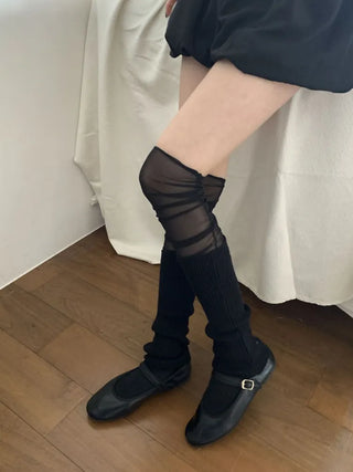 Summer See-through Layered Pattern Long Thin Socks Leg Warmers Collection