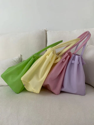 Jelly Pastel Sheer See-through Shoulder Bag, Tote Bag, Handbag,