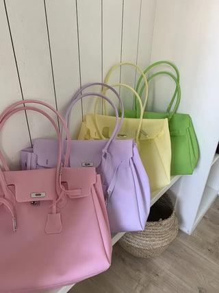 Jelly Pastel Sheer See-through Shoulder Bag, Tote Bag, Handbag,
