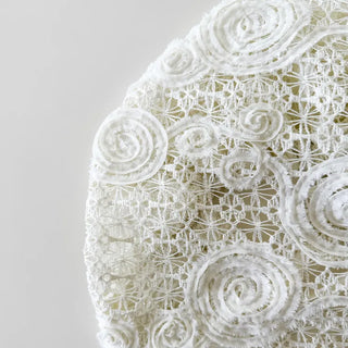 Rose Lace Flower See-through Knit Punched Bandana Beanie Hat