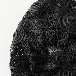 Rose Lace Flower See-through Knit Punched Bandana Beanie Hat