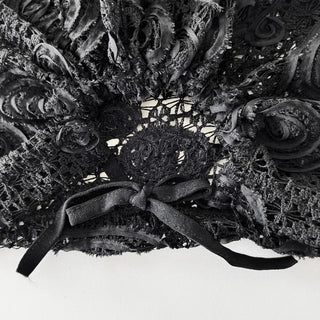 Rose Lace Flower See-through Knit Punched Bandana Beanie Hat