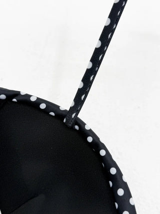 Dot and Frill Halter Top Sleeveless Bikini Two-Piece Set Swimwear