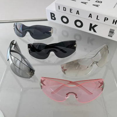 Star Mirror Flat Y2K Festival Humbuk Show Waterbomb Goggles Sunglasses