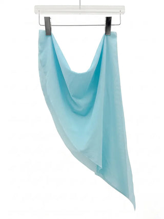 Minty Blue Ribbon Cover-up Skirt Piece Set Bikini Swimwear