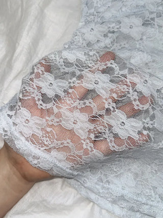 Flori Cross Lace See-through Shirred Sleeveless Strappy Top