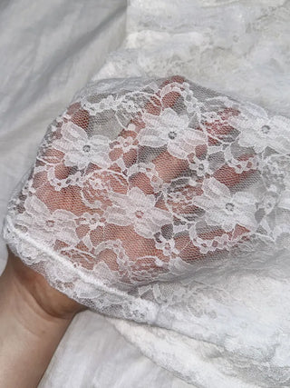 Flori Cross Lace See-through Shirred Sleeveless Strappy Top