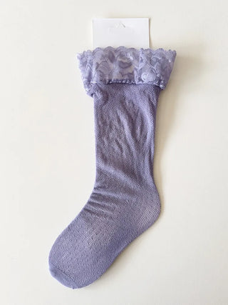 Delicate Lace Polka Dot Mesh Stocking Socks