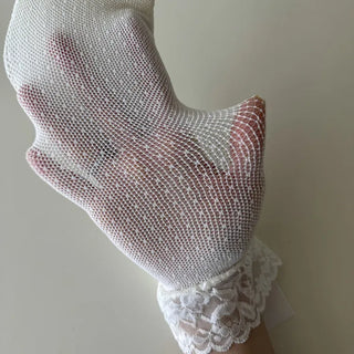 Delicate Lace Polka Dot Mesh Stocking Socks