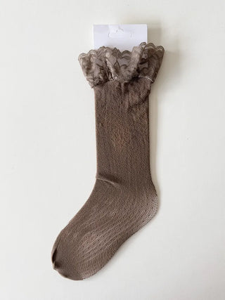 Delicate Lace Polka Dot Mesh Stocking Socks
