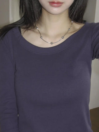 Silver Ball Wire Twisted Line Chain Bracelet & Necklace 2 Types