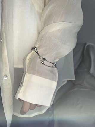 Silver Ball Wire Twisted Line Chain Bracelet & Necklace 2 Types