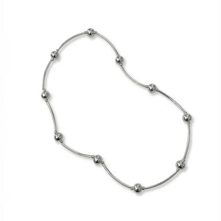 Silver Ball Wire Twisted Line Chain Bracelet & Necklace 2 Types