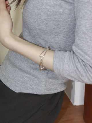 Silver Ball Wire Twisted Line Chain Bracelet & Necklace 2 Types