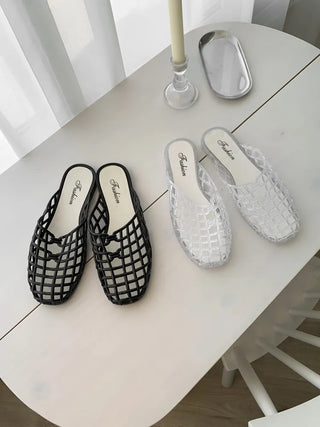 Glossy Jelly Shoes, Swim Loafers, PVC Summer Slippers