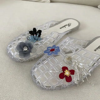 Glossy Jelly Shoes, Swim Loafers, PVC Summer Slippers
