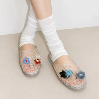 Glossy Jelly Shoes, Swim Loafers, PVC Summer Slippers