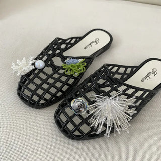 Glossy Jelly Shoes, Swim Loafers, PVC Summer Slippers