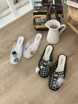 Glossy Jelly Shoes, Swim Loafers, PVC Summer Slippers