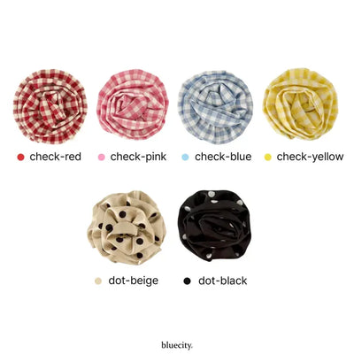 Check Dot Pattern Rosette Badge Keyring Brooch 2 types
